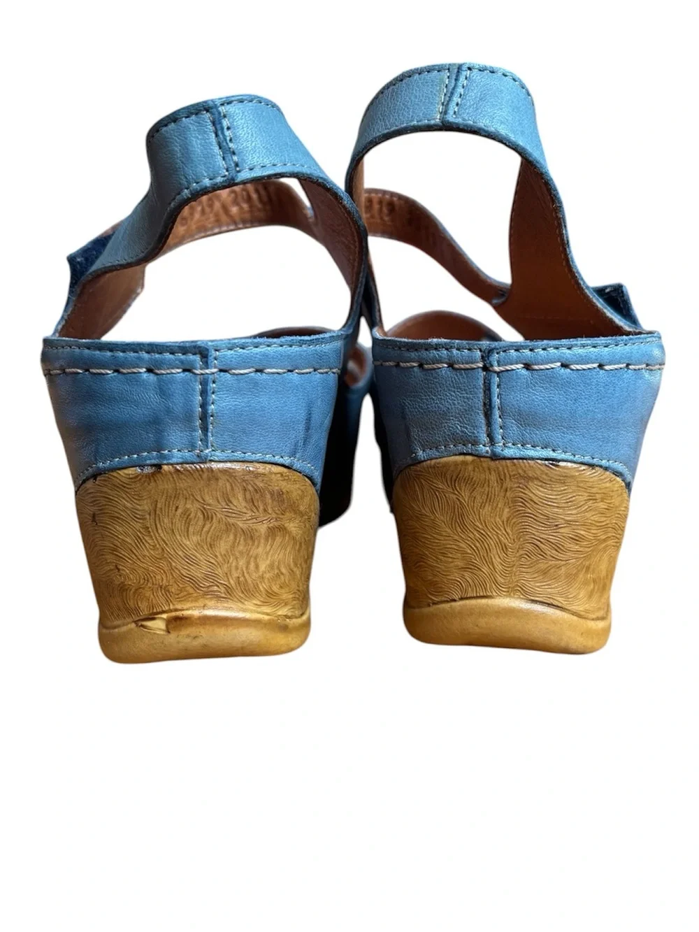 Spring Step Leather Wedge Sandals Sz 38